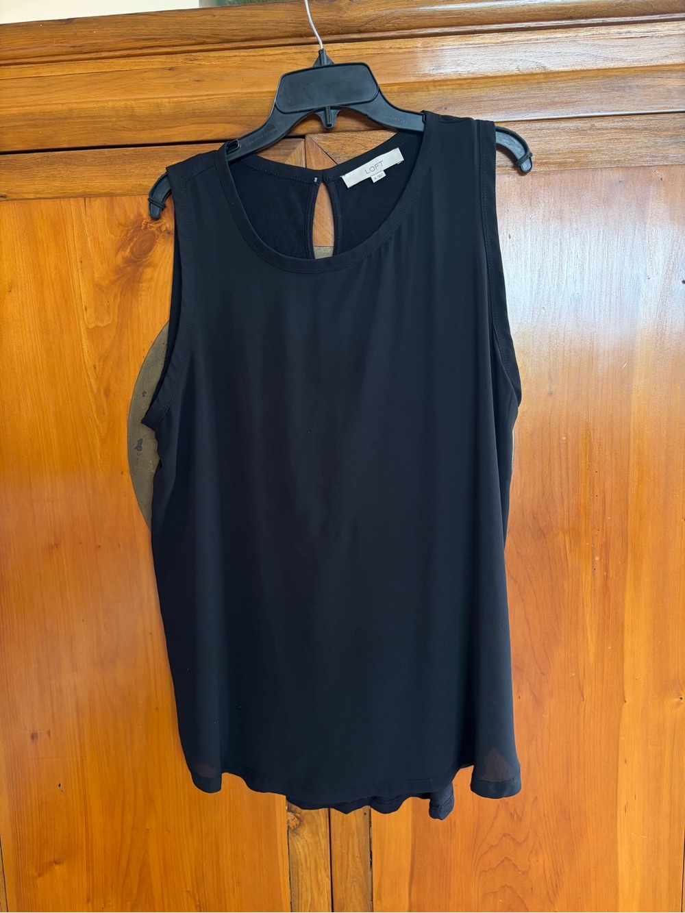 LOFT Black Sleeveless Blouse with Keyhole Neck